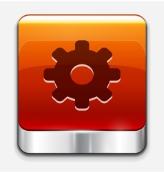 Red glossy settings button icon Red glossy settings button icon vector image