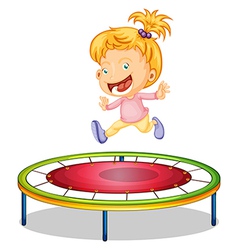 A girl playing trampoline vector image
