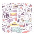 Cute feminine stuff hand drawn Cute feminine stuff hand drawn vector image