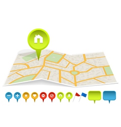 City map with labels vector image