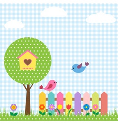 Birds and birdhouse vector image