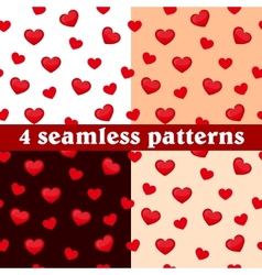 Set of seamless patterns hearts Set of seamless patterns hearts vector image