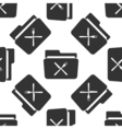 Crossed fork over knife grey folder icon seamless vector image