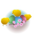 Three chicken vector image