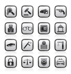 Police and Crime icons vector image