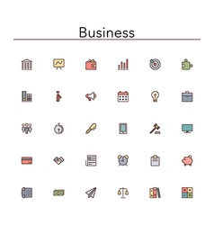 Business Colored Line Icons vector image