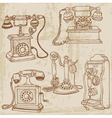 Vintage telephones set vector image