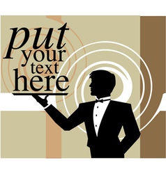 Waiter holding an empty tray vector image