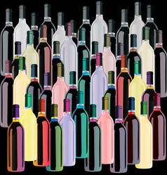 Colored Wine Bottles Set vector image