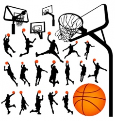 Basketball and backboard vector image