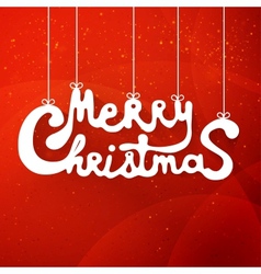 Merry christmas hand lettering applique background vector image