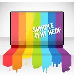 Tv with rainbow paint vector image