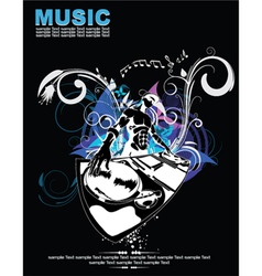 Music background with dj vector image