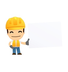 Funny cartoon builder vector image
