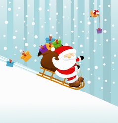 Santa On Sledge vector image