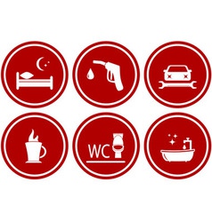 Set icons for services during travel vector image