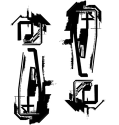 Grunge Font vector image