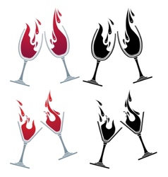 Glasses with different drinks vector image