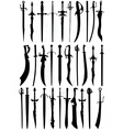 Sword silhouettes Sword silhouettes vector image