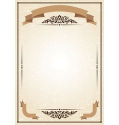 Vintage frame at grunge background with retro vector image