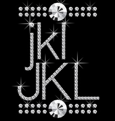 Diamond letters with gemstones 004 vector image