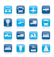 Transportation and travel icons vector image