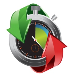 Stopwatch with colorful arrows vector image