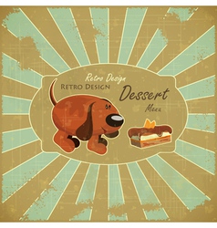 Cartoon Dog and Cake vector image