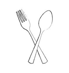 Kitchen fork and spoon isolated icon vector image