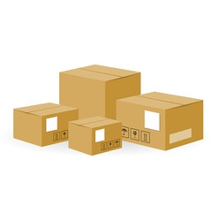 Brown Shipping Boxes vector image