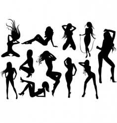 Stripper silhouettes vector image