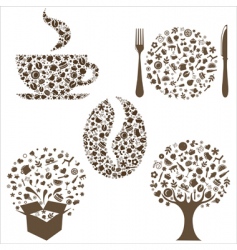 Restaurant icons vector image