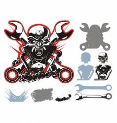 Bikers symbols set vector image