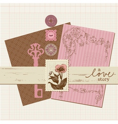 Scrapbook vintage design elements vector image