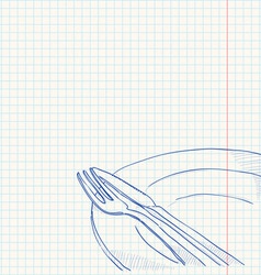 Cutlery Drawing vector image