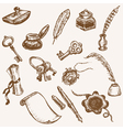 Vintage writing elements vector image