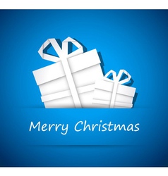 Two christmas gift from white paper vector image