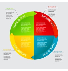 Concept of colorful circular banners with arrows vector image