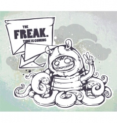 Hand drawn freak vector image
