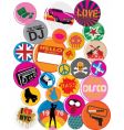 Badges 80s style pop retro vector image