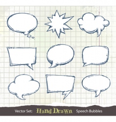 Hand drawn speech bubbles vector image