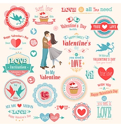 Valentine labels vector image