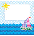 Frame with colorful sailboat vector image
