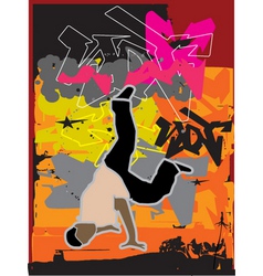 Stylized breakdance illustration vector image