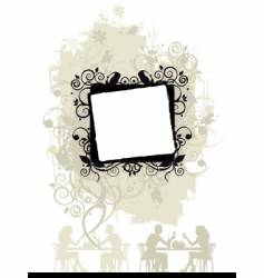 Floral frame silhouette vector image