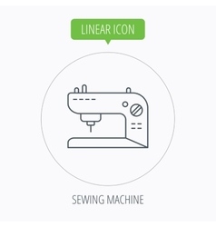 Vintage sewing machine logo Royalty Free Vector Image