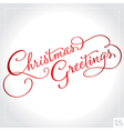 Christmas greetings hand lettering vector image