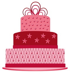 Pink cake vector image