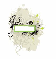 Floral frame silhouette vector image