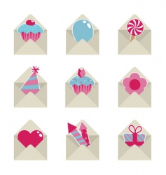 Mail party icons vector image